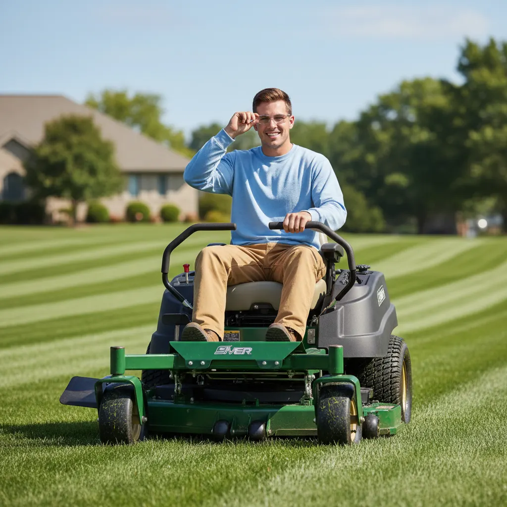 A vetted, licensed lawn care professional at work