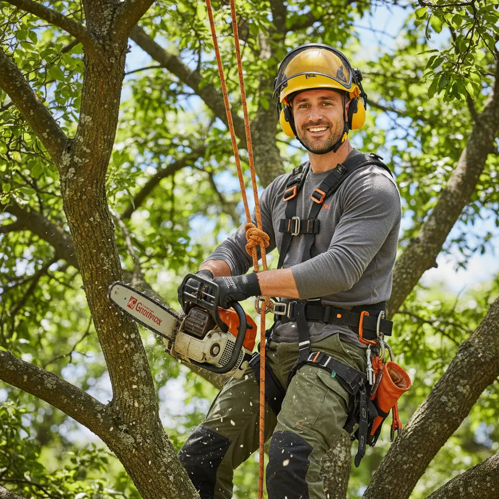 A vetted, licensed tree service professional at work